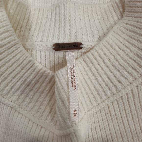 NWT Free People Easy Street Cropped Pullover Sweater - Ivory Medium - Picture 8 of 9